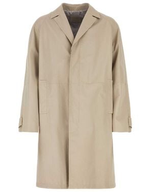 Prada Knee-Length Trench Coat - Natural