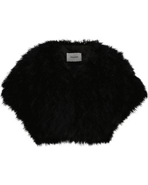 Yves Salomon Feather Jacket - Black