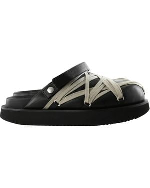 Rick Owens Crisscross Strap Flat Sandals - Black