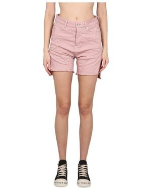 Rick Owens Denim Bermuda Shorts - Pink