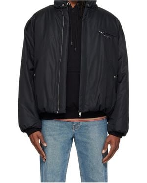 WOOYOUNGMI Logo-Print Zip-Up Bomber Jacket - Black