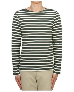 Saint James Striped Graphic T-Shirt - Green