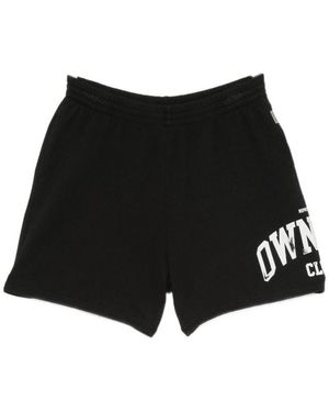 Represent Owners Logo-Print Shorts - Black