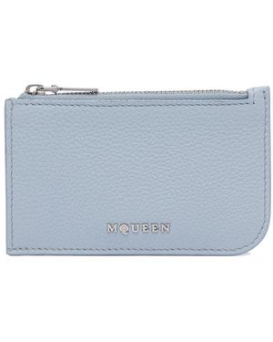 McQueen Logo Plaque Zipped Wallet - Blue