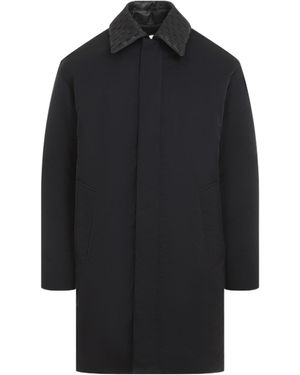 Bottega Veneta Intrecciato Detailed Puffer Jacket - Blue