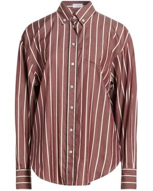 Brunello Cucinelli Striped Long-Sleeve Shirt - Red