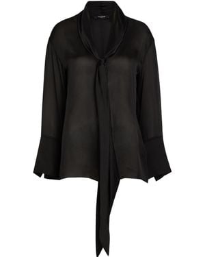 Balmain Simple Silk Shirt - Black