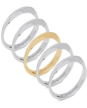 Saint Laurent Twist Rings - White