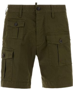 DSquared² Buttoned Cargo Shorts - Green