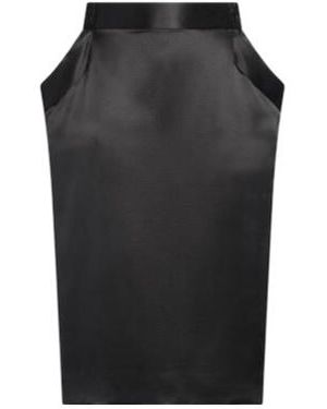 Saint Laurent Solid-Color Satin Hip-Hugging Skirt - Black