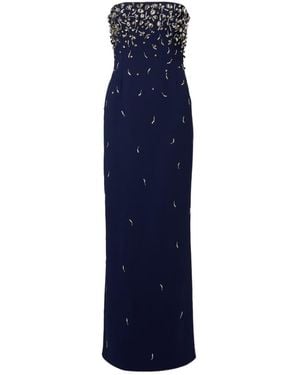 Jonathan Simkhai Reign Embellished Crepe Bustier Gown - Blue
