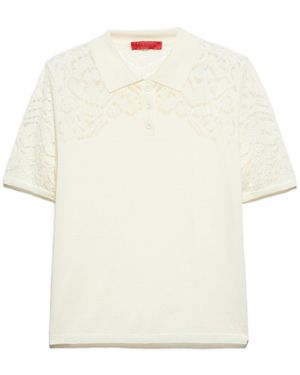 MAX&Co. Pointelle-Knit Cotton Polo Shirt - White