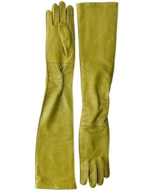 Prada Leather Long Gloves - Green