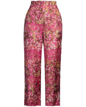 Max Mara Floral Straight Leg Pants - Red