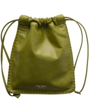 Prada Drawstring Clutch - Green