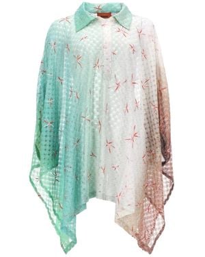Missoni Gradient Print Poncho Top - Blue