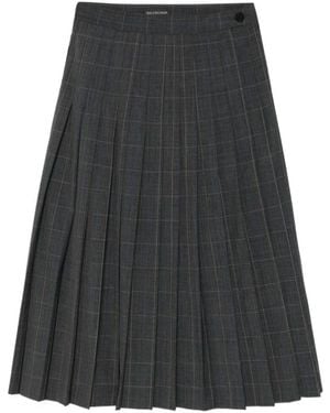 Balenciaga Panelled Pleated Skirt - Grey