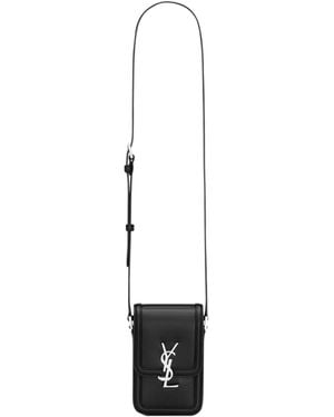 Saint Laurent Logo Plaque Foldover Top Phone Case - White