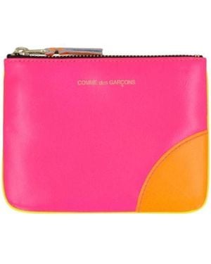Comme des Garçons Colour-Block Zipped Wallet - Pink