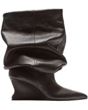Balmain Wedge Ankle Boots - Black
