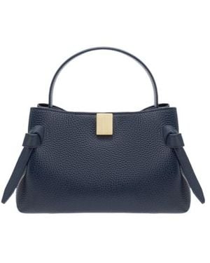 Yuzefi Pebble-Grain Leather Tote-Bag - Blue