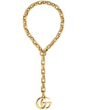 Gucci Gg Marmont Pendant Chain Necklace - Metallic