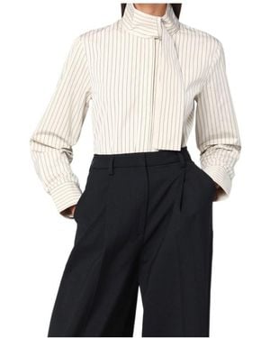 Patou Scarf Collar Striped Shirt - White