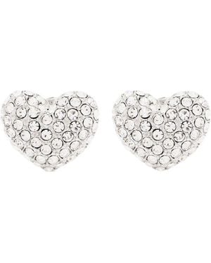 Marc Jacobs The Heart Pave Earrings - White