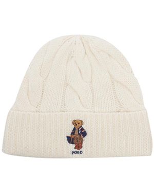 Polo Ralph Lauren Cable-Knit Bear Hat - White