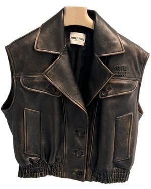 Miu Miu Vintage-Effect Button-Up Gilet - Black