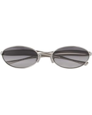 Bottega Veneta Eyewear Oval Frame Sunglasses - White