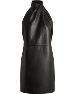 Balmain Lambskin Open-Back Dress - Black