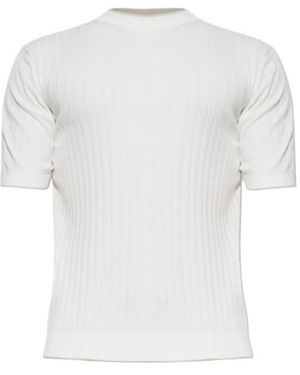 Eleventy Ribbed Crew-Neck T-Shirt - White
