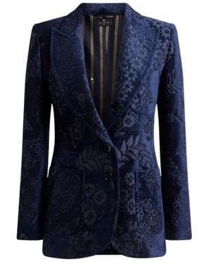 Etro Chenille Jacquard Jacket - Blue