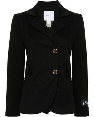 Patou Single-Breasted Lace-Up Blazer - Black