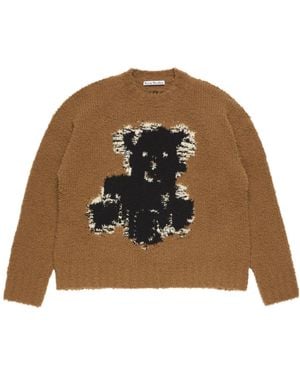 Acne Studios Teddy Bear Jacquard Crewneck Sweater - Brown