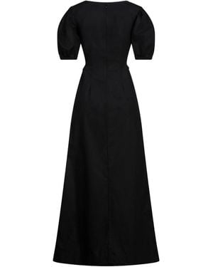 Ganni Elegant Solid Colour Short Sleeve Midi Dress - Black