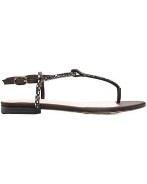 Twinset Beaded Sandals - Brown