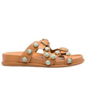 Cult Gaia Blair Buckle Embellished Sandals - Brown