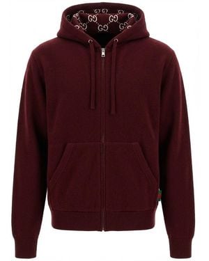 Gucci Reversible Wool Jacket With Gg Motif - Red