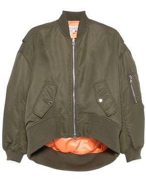 JW Anderson Jw Anderson Curved-Hem Zipped Bomber Jacket - Green