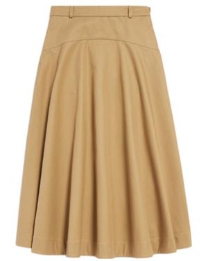 Balenciaga A-Line Cotton Skirt - Natural