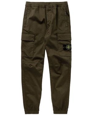 Stone Island Elasticated-Waist Cargo Trousers - Green