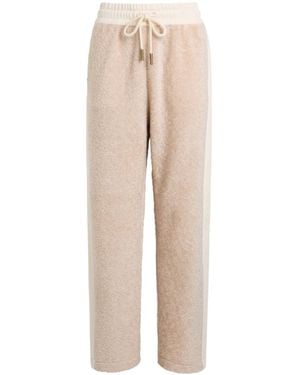 Moncler Paneled Fleece Sweatpants - Natural