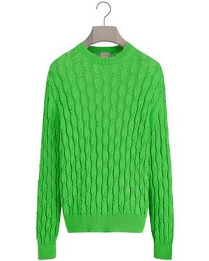 Dior Homme Braided Crewneck Knitted Jumper - Green