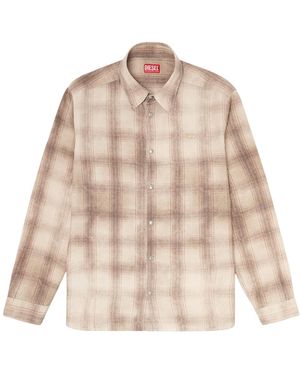 DIESEL S-Simply-Jmcm Checked Shirt - Natural