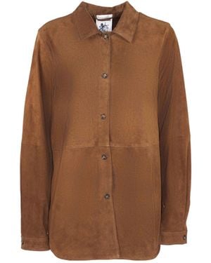Semicouture Button-Up Shirt Jacket - Brown