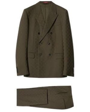 Gucci Gg Wool Jacquard Suit - Green