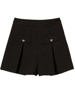 Twinset Pleated Detail Shorts - Black