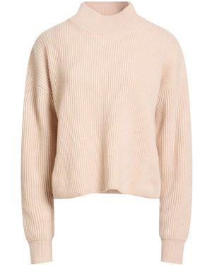 Max Mara Mock-Neck Ribbed Knit Sweater - Natural